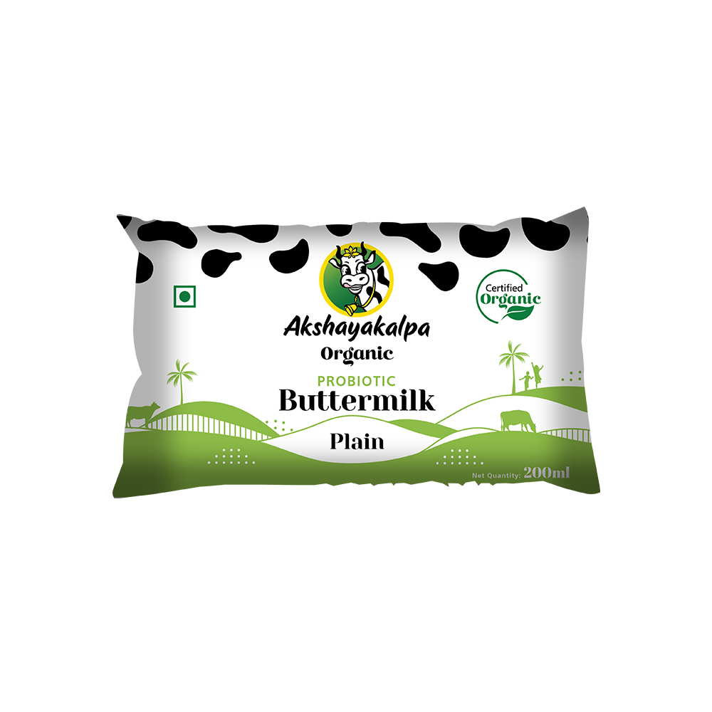 Akshayakalpa - Organically grown Plain Butter Milk 200 ml in pouch